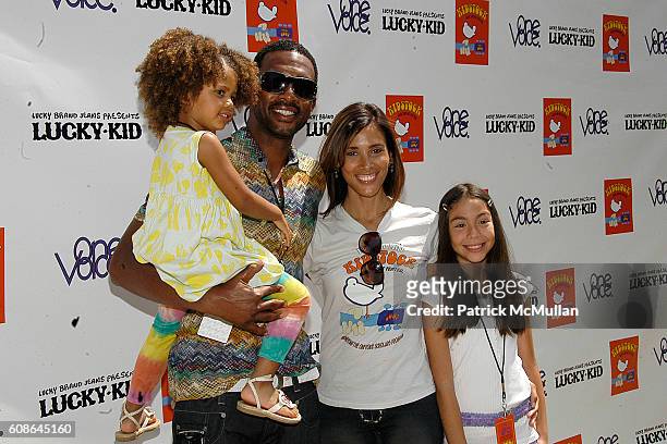 Bailey Ivory-Rose Bellamy, Bill Bellamy, Kristen Baker and ? attend Hollywood and Fashion Unite for the Kidstock Music and Art Festival at Greystone...