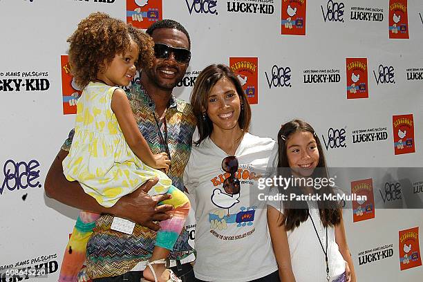 Bailey Ivory-Rose Bellamy, Bill Bellamy, Kristen Baker and ? attend Hollywood and Fashion Unite for the Kidstock Music and Art Festival at Greystone...