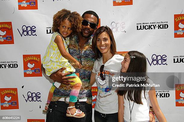 Bailey Ivory-Rose Bellamy, Bill Bellamy, Kristen Baker and ? attend Hollywood and Fashion Unite for the Kidstock Music and Art Festival at Greystone...