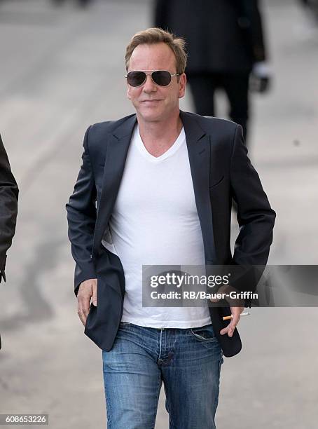 Kiefer Sutherland is seen at 'Jimmy Kimmel Live' on September 19, 2016 in Los Angeles, California.