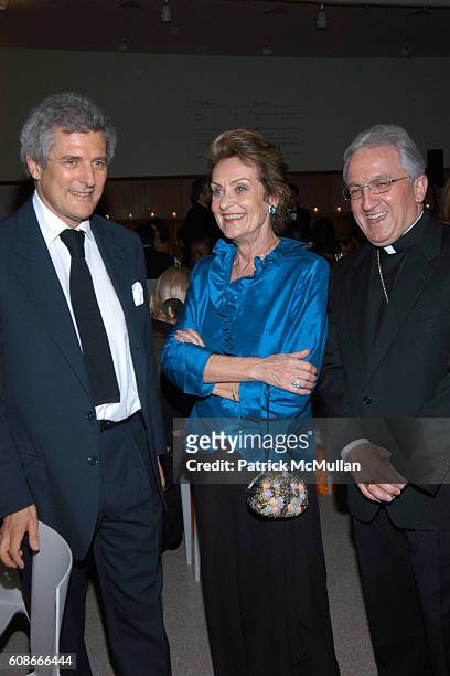 Alain Elkann, Laura Spadafora and His Excellency Archbishop Celestino Migliore attend FRIENDS OF SAN PATRIGNANO Dinner Celebration at Guggenheim...