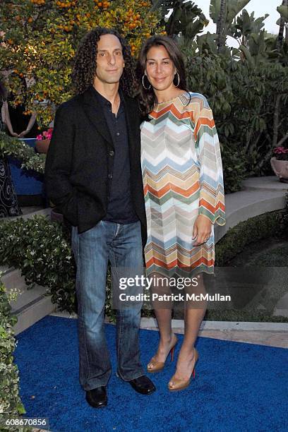 Kenny G and Lyndie Benson attend Center Dance Arts "POOL PARTY" Sponsered By YVES SAINT LAURENT-Arrivals at Beverly Hills Hotel on June 14, 2007 in...