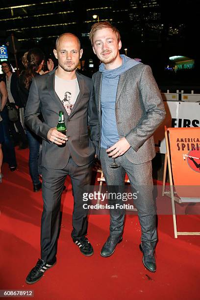 German actor Antonio Wannek and german actor Tino Mewes attend the First Steps Awards 2016 at Stage Theater on September 19, 2016 in Berlin, Germany.