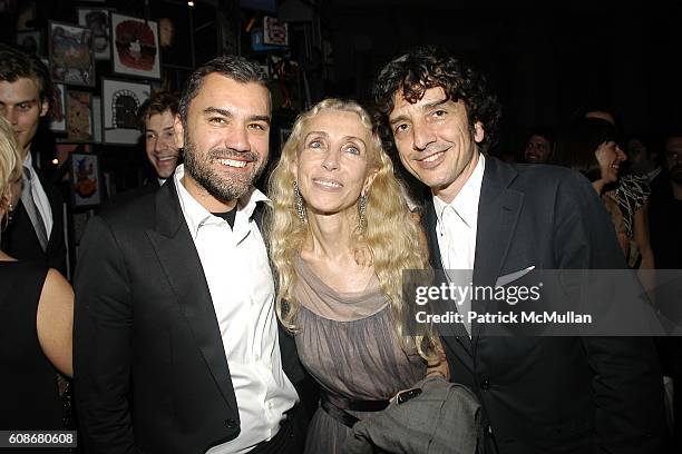 Edmundo Castillo, Franca Sozzani and Luca Stoppini attend Gucci After Party at Venice on June 8, 2007 in Venice, Italy.