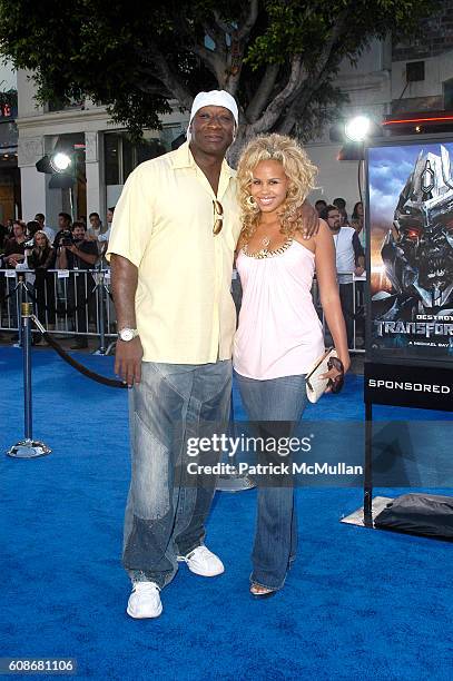 Michael Clarke Duncan and Vanessa Bosele attend 2007 Los Angeles Film Festival Premiere of "Transformers" at Westwood on June 27, 2007 in Westwood,...