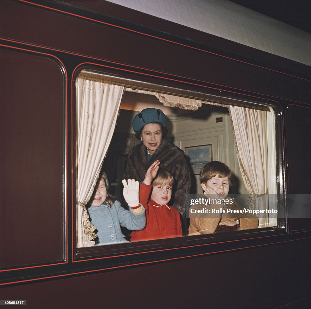 Queen Elizabeth Departs On Royal Train