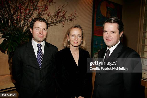 Sebastian Vossman, Marcia Mazzocchi and Fabian Krone attend Holiday Luncheon Hosted By "A. LANGE & SOHNE" at Le Bernardin on December 12, 2007 in New...