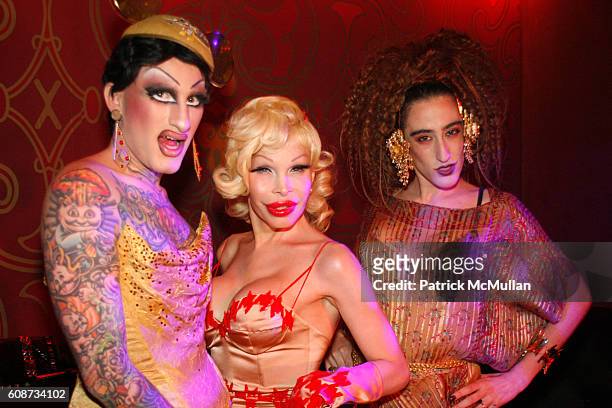 Rainblo, Amanda Lepore and Ladyfag attend Kenny Kenny Presents Amanda Lepore's Birthday Party at Sebastian at The Madison Club on December 6, 2007 in...