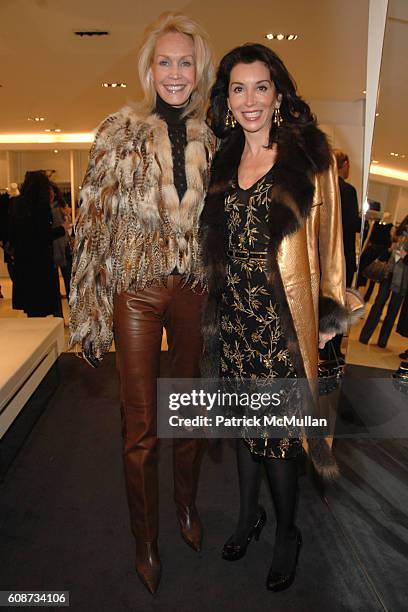 Joanne de Guardiola and Fe Fendi attend PATRICK MCMULLAN GLAMOUR GIRLS Party hosted by VALENTINO at Valentino on December 3, 2007 in New York City.