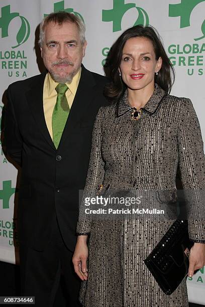 Brian Cox and Nicole Ansari-Cox attend Global Green USA's 8th Annual Sustainable Design Awards Dinner at Ritz Carlton on December 3, 2007 in New York...
