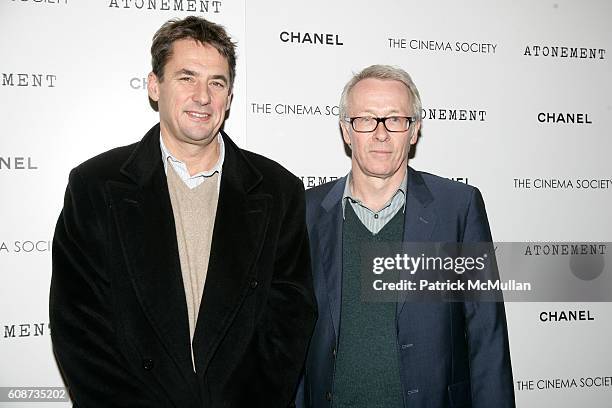 Tim Bevan and Paul Webster attend THE CINEMA SOCIETY and CHANEL Beaute host a screening of "ATONEMENT" at IFC Center on December 3, 2007 in New York...