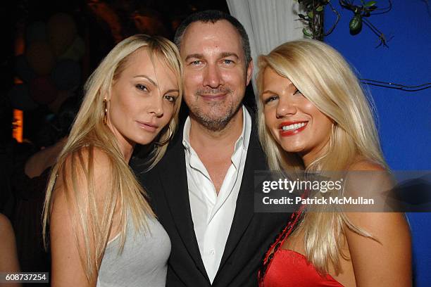 Edward Menicheschi and The Barbi Twins attend VANITY FAIR & BANANA REPUBLIC Art Basel Party at The Shore Club on December 7, 2007 in Miami Beach, FL.