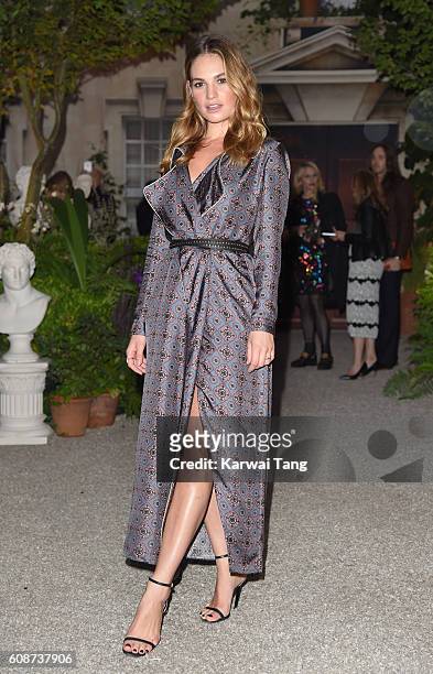 Lily James attends the Burberry show during London Fashion Week Spring/Summer collections 2016/2017 at Makers House on September 19, 2016 in London,...