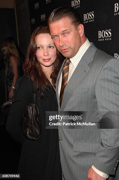 Kennya Baldwin and Stephen Baldwin attend BOSS Black Spring/Summer 2008 Collection at Cunard Building N.Y.C. On October 17, 2007.