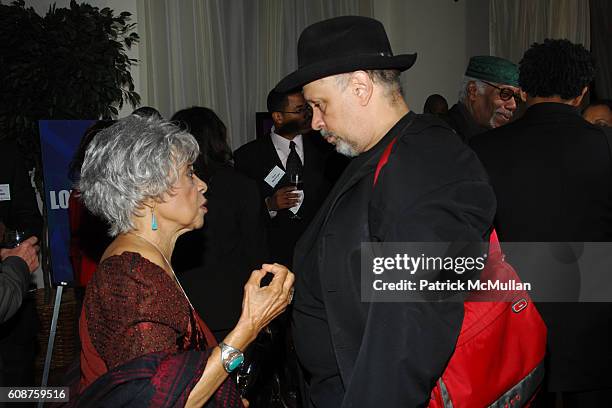 Ruby Dee and Walter Mosely attend TAVIS SMILEY and SmileyBooks Host a Cocktail Reception at 267 Fifth Ave on October 2, 2007 in New York City.