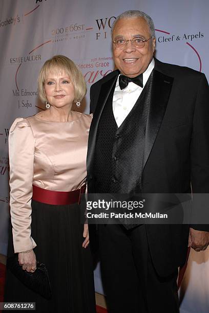 Cecilia Hart and James Earl Jones attend The 25th Anniversary Princess Grace Awards Gala at Sotheby's on October 25, 2007 in New York City.