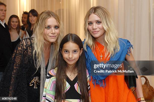 Mary-Kate Olsen, ? and Ashley Olsen attend Designers Mary-Kate Olsen and Ashley Olsen for Elizabeth and James at Neiman Marcus on October 18, 2007 in...