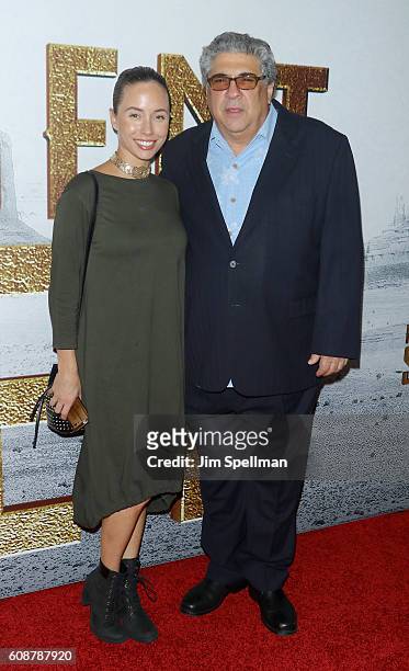 Actor Vincent Pastore and guest attend "The Magnificent Seven" New York premiere at Museum of Modern Art on September 19, 2016 in New York City.