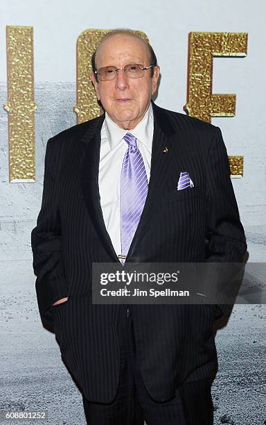 Record producer Clive Davis attends "The Magnificent Seven" New York premiere at Museum of Modern Art on September 19, 2016 in New York City.