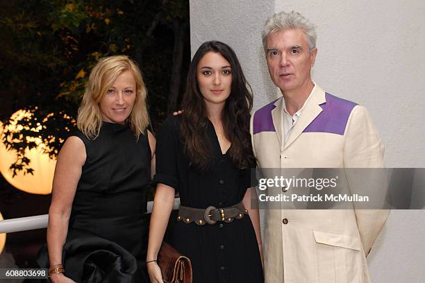 Cindy Sherman, Malu Byrne and David Byrne attend Hammer Museum's Gala in the Garden Honoring Mike Kelley and Miuccia Prada at Hammer Museum on...