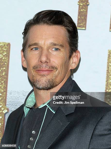 Actor Ethan Hawke attends "The Magnificent Seven" New York premiere at Museum of Modern Art on September 19, 2016 in New York City.