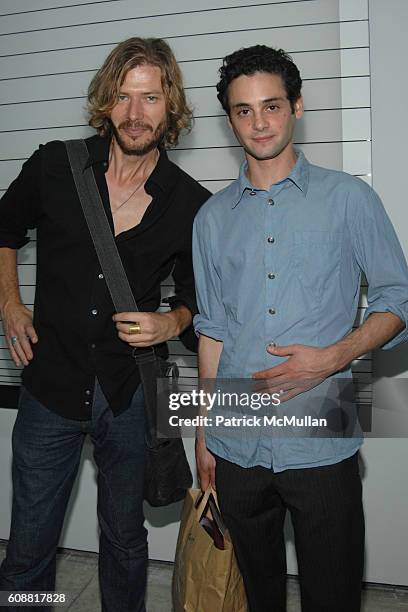 Michael Mahnke and Niklas Belenius attend PaceWildenstein Opening of Carsten Nicolai "Static Balance" at PaceWildenstein on October 4, 2007 in New...