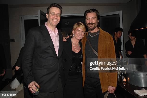 Lloyd Grove, Felicia Taylor and Michael T. Weiss attend THE CINEMA SOCIETY & DETAILS host the after party for "GONE BABY GONE" at Soho Grand...