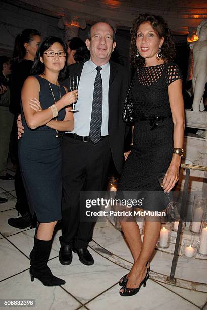Maya Lin, Daniel Wolf and Jacqueline Schnabel attend A Dinner In Honor Of Monsieur JACQUES GRANGE To Celebrate His Nomination as Chevalier de la...