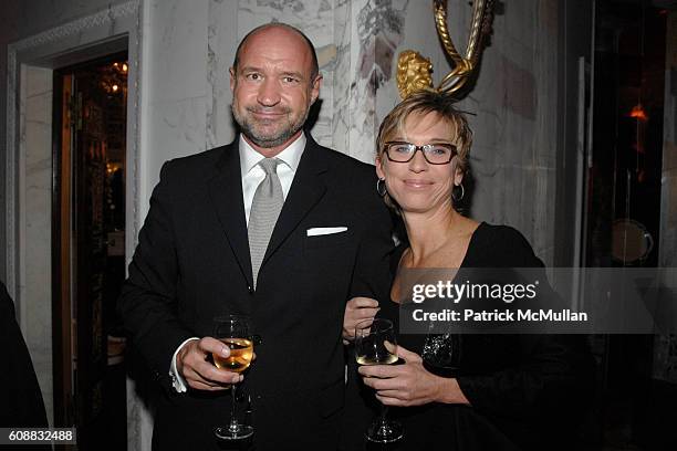 Steven Hamilton and Melisse Shaban attend A Dinner In Honor Of Monsieur JACQUES GRANGE To Celebrate His Nomination as Chevalier de la Legion...