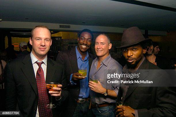 John Felix, Irvin Andrew, Doug Morris and Coubaja ? attend Drambuie Den Event with Special Guest Heather Vandeven at Level V on October 22, 2007 in...