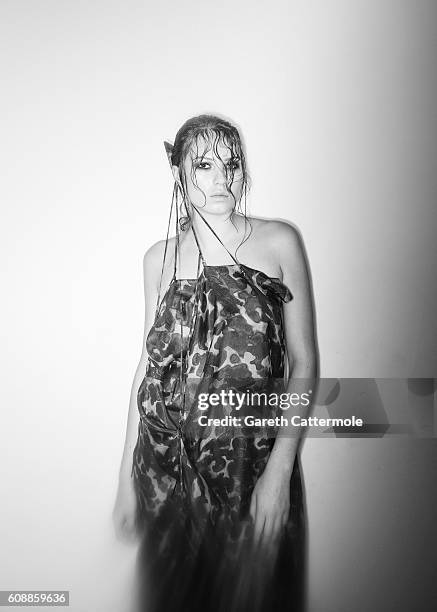 Model backstage before the Swedish School of Textiles show at Fashion Scout during London Fashion Week Spring/Summer collections 2017 on September...