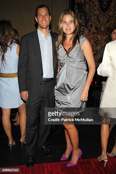 Eric Zinterhofer and Aerin Lauder Zinterhofer attend Men's Vogue Dinner in Honor of Roger Federer at Wakiya on August 23, 2007 in New York City.