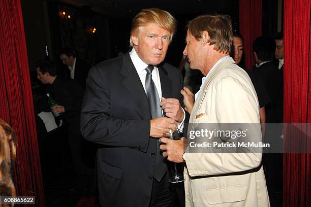 Donald Trump and Shelby Bryan attend Men's Vogue Dinner in Honor of Roger Federer at Wakiya on August 23, 2007 in New York City.
