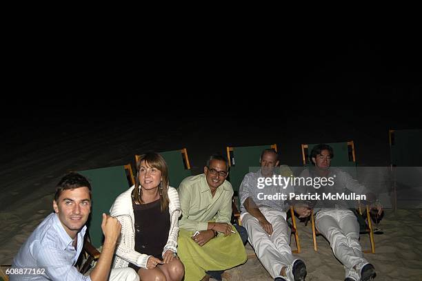 Euan Rellie, Milly de Cabrol, Jeffrey Podolsky, Tom Flynn and Ed Fogarty attend RORY AND ELIE TAHARI Dinner in honor of The opening of The ELIE...