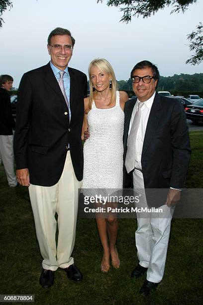 Jimmy Finkelstein, Pamela Gross Finkelstein and Bob Colacello attend The 49th Annual Summer Party, ON THE TOWN, to Benefit SOUTHAMPTON HOSPITAL...