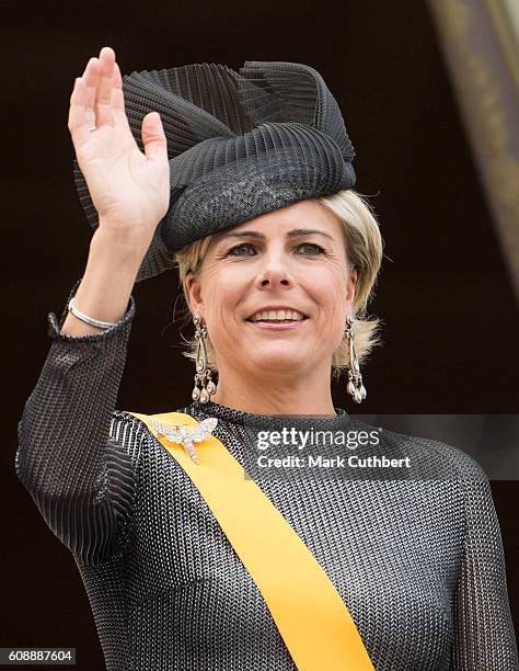 Princess Laurentien of the Netherlands on the balcony of The Noordeinde Palace during Princes Day on September 20, 2016 in The Hague, Netherlands.