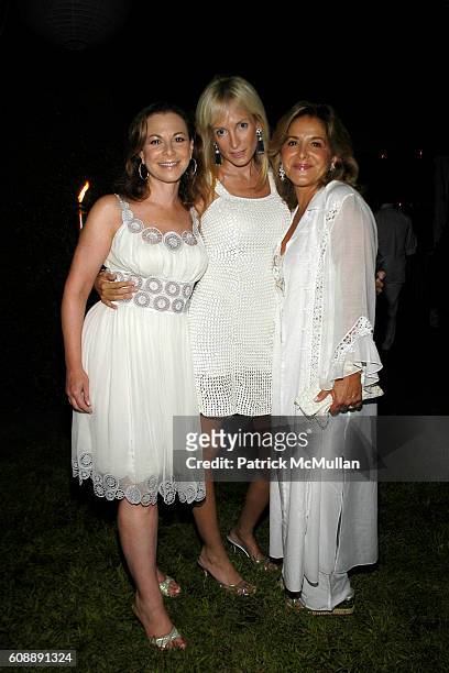 Bettina Zilkha, Pamela Gross Finkelstein and Leila Heller attend ULLA & KEVIN PARKER Host White End Of Summer Party at Parker/Private Residence on...