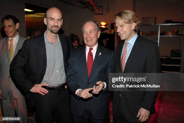James Bennett, Mayor Michael Bloomberg and Justin Smith attend ATLANTIC MONTHLY'S 150th ANNIVERSARY at Kimmel Center on November 8, 2007 in New York...