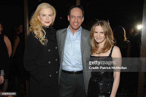 Nicole Kidman, Andrew Saffir and Jennifer Jason Leigh attend THE CINEMA SOCIETY and LINDA WELLS host a screening of "MARGOT AT THE WEDDING" at...