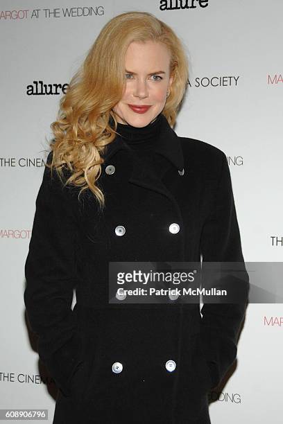 Nicole Kidman attends THE CINEMA SOCIETY and LINDA WELLS host a screening of "MARGOT AT THE WEDDING" at Tribeca Grand Hotel on November 8, 2007 in...