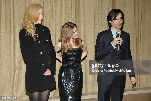 Nicole Kidman, Jennifer Jason Leigh and Noah Baumbach attend THE CINEMA SOCIETY and LINDA WELLS host a screening of "MARGOT AT THE WEDDING" at...