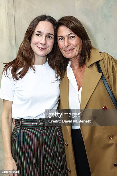 Serafina Sama and Alessandra Ferruzzi attend the Isa Arfen presentation during London Fashion Week Spring/Summer collections 2017 on September 20,...