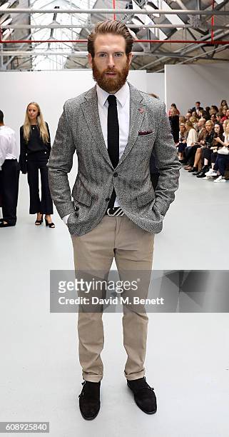 Craig McGinlay attends the Emilio De La Morena show during London Fashion Week Spring/Summer collections 2017 on September 20, 2016 in London, United...