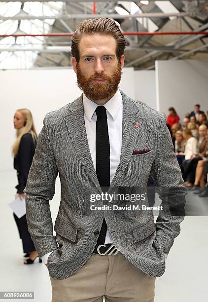 Craig McGinlay attends the Emilio De La Morena show during London Fashion Week Spring/Summer collections 2017 on September 20, 2016 in London, United...