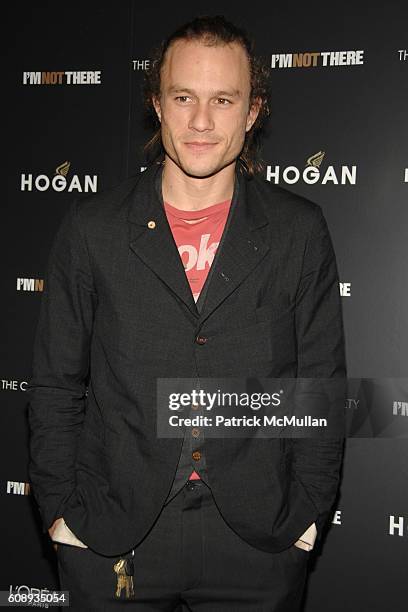 Heath Ledger attends THE CINEMA SOCIETY and HOGAN host a screening of "I'M NOT THERE" at Clearview Chelsea West on November 13, 2007 in New York City.