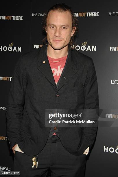 Heath Ledger attends THE CINEMA SOCIETY and HOGAN host a screening of "I'M NOT THERE" at Clearview Chelsea West on November 13, 2007 in New York City.
