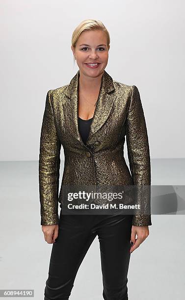 Bianka Hellmich attends the Emilio De La Morena show during London Fashion Week Spring/Summer collections 2017 on September 20, 2016 in London,...