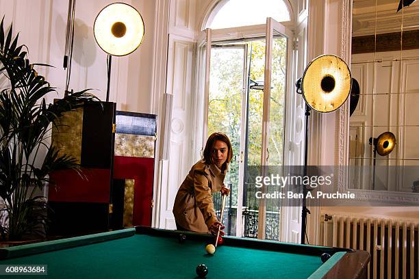An alternative view of models playing pool during London Fashion Week Spring/Summer collections 2017 on September 16, 2016 in London, United Kingdom.