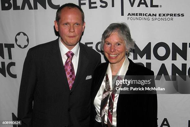 Jan-Patrick Schmitz and Martha Richards attend Montblanc de la Culture Awards at Angel Orensanz Foundation Center for the Arts on May 2, 2007 in New...