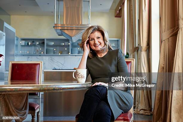 Co-founder of the Huffington Post, Arianna Huffington is photographed for The Guardian Magazine on January 11, 2016 at home in New York City.